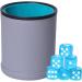 PU Leather Dice Cup Set - Quiet Shaking for Various Games - Includes 6 Regular Dice - Lake Grey - Buy Online on SooperMarket.com