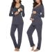 Irdcomps Women's Maternity Pyjamas Set Cotton Breastfeeding Nursing Nightwear PJ Set Long Sleeve Sleepwear Pregnancy for Hospital Home M Dark Grey