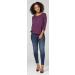 HAPPY MAMA Maternity Nursing Striped Jumper Top 1060 - Purple Melange - Size 12-14 - Buy Online on SooperMarket.com
