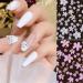 Dornail White Pink 3D Acrylic Flower Nail Charms with Pearl & Golden Caviar Beads - Nail Art DIY Decorations - Buy Online on SooperMarket.com