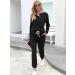 WIHOLL Women's Black Button Down Lounge Set with Sweatshirt and Sweatpants - Medium - Buy Online on SooperMarket.com