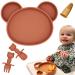 Chomp Suction Plate with Baby Cutlery Toddler Baby Weaning Gift Set Suction Plate Baby with Spoon and Fork Toddler Cutlery Suction Bowl Set Dishwasher Safe Silicone Tableware (Spiced Orange)