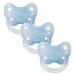 DentiStar Latex Schnuller 3 Set-Size 2 for 6-14 months-tooth and jaw-friendly latex pacifier with dental level-heart blue-BPA-free-made in Germany