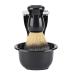 Premium 3-in-1 Shaving Brush and Bowl Set for Men | Badger Hair Brush Shaving Bowl & Holder | Perfect Shaving Kit in Black - Buy Online on SooperMarket.com