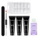 Yueci nail extension starter set 3 colors nail extension gel- with slip solution + nail clip + double-sided nail pencil long for beginners & salon professionals thickening and advanced gel unit size # 07