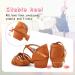 HIPPOSEUS Girls Latin Dance Shoes Low Heel Satin Ballroom Salsa Dance Practice Performance Dancing Shoes - Model 3038 (Brown, Size 4 Big Kid) - Buy Online on SooperMarket.com