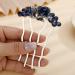 Missgrace Blue Crystal Rhinestone Flower Hair Comb for Bride - Wedding Prom Hair Accessory - Buy Online on SooperMarket.com