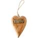 Creative Co-op Mango Wood Hanging Heart with Metal Love Brown 8" Tall - Buy Online on SooperMarket.com