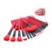 Makeup Brushes 24 Pieces Makeup Brush Set Bamboo Handle Professional Foundation Blending Blush Eye Face Liquid Powder Cream Cosmetics Brushes with Pouch Bag and Brush Egg (Red)