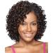 XIUFAXIRUSI XIUFAXIRUSI Short Curly Afro Wigs for Black Women Brown Kinky Curly Wig with Side Bangs Synthetic Full Hair Wig