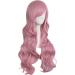 MapofBeauty 28/70cm Long Curly Pink Wig for Women - Charming Full Hair - Buy Online on SooperMarket.com