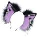 Wontool Animal Ears Headband - Cosplay Animal Ear Headband for Women Plush Cosplay Decoration for School Plays Theater Costumes Stage Shows and Dances Purple - Buy Online on SooperMarket.com