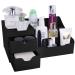 Mantello Bathroom Organizer Countertop- Make Up Organizers and Storage- Bathroom Counter Organizer and Skin Care Organizer, Makeup Organizer for Vanity- Black Matte Black