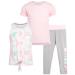 RBX Girls' Activewear Set - Short Sleeve Performance T-Shirt, Tank Top, and Capri Leggings (4-12) Pink Be Strong 10-12