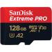 SanDisk 128GB Extreme PRO microSD UHS-I Card with Adapter C10, U3, V30, A2, 200MB/s Read 90MB/s Write SDSQXCD-128G-GN6MA