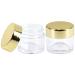 Beauticom 7 Gram / 7 ML Thick Wall Round Leak Proof Clear Acrylic Jars for Beauty Cream Cosmetics Salves Scrubs (24 Pieces Bottom Clear Base + 24 Pieces Lids Metallic Gold)