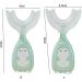 Kids U-Shaped Toothbrush with Storage Box - Cute Penguin Toothbrush Food Grade Soft Silicone Brush Head 360 Oral Teeth Cleaning Design for Toddlers and Children Green Small - Buy Online on SooperMarket.com