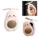 UNAGLAM Compact Pocket Makeup Mirror with LED Light & Fan 3-in-1 Avocado-Shaped Girl's Mini Foldable Travel Mirror for Makeup & Cooling USB-Rechargeable (Pink 2)