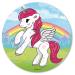 Unicorn Round 20cm 8 inch Edible Sugar Cake Topper. Licenced Product. Dekora.