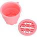 Makeup Brush Cleaner Cup Portable Silicone Scrubber Bowl Efficient Cleaning Drying Rack (Pink) - Buy Online on SooperMarket.com