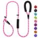 PLUTUS PET Dog Slip Lead Anti-Choking with Traffic Padded Two Handles Reflective Strong Sturdy Heavy Duty Rope Lead 6FT/182cm Dog Training Lead for Medium Large Dogs (6' Pink) 6 ft Pink