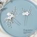 Gorais Flower Bride Wedding Hair Pins - Silver Rhinestone & Pearl Hair Clips for Women and Girls (Pack of 2) - Buy Online on SooperMarket.com