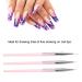 3pcs Nail Art Dotting Liner Brush Set with Rhinestone Handle - Pink Manicure Tools - Buy Online on SooperMarket.com