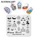 4pcs Nail Art Stamping Plates - Amusement Park Circus Animal Templates for DIY Nail Decoration - Buy Online on SooperMarket.com