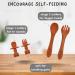 Little Tots 8 Piece Baby Weaning Set | Silicone Suction Plate, Bowl, Bib, Sippy Cup, Straw, Toddler Spoon & Fork, Cutlery | Apricot Orange - Buy Online on SooperMarket.com