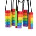 Sensory Chew Necklace  SLGOL Rinbow Color Silicone Chew Pendant Training and Development Fidget Toy Chewing Necklace for Teething Babies  Autism ADHD SPD  Oral Motor  Anxiety  Autistic Children 5 Pack 5 Count (Pack of 1)