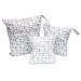 EGURS 3 piece/set of diaper pocket with reusable fabric wetbag naspocket organizer bags for babies diapers dirty clothes and other accessories cat white