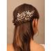 Chargances 2 Pieces Pearl Wedding Hair Pins Crystal Bridal Hair Pins Set Elegant Rhinestone Beaded Bride Headpiece Hair Accessories for Women and Girls (Gold)
