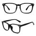 GQUEEN Horn-rimmed glasses without prescription fake glasses nerd glasses women men UV400 PE2 1 shiny black