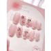 24pcs Pink Bow Oval Coffin Fake Nail Pink Bow 3D Press on Nails Pink Bow Oval Nails Luxurious Nails Acrylic Nails Fake Nails For Women Girls - Buy Online on SooperMarket.com