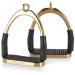 Equinate safety bar Charles 12cm gold - with anti -slip tread made of rubber - stirrup for adults and children - relieves the ankles - 2 pieces