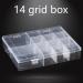 Yawdil 14 Grids Plastic Organizer Box With Dividers Large Grids Tackle Box Organizer Clear Snackle Box Container For Jewelry Art Diy Crafts Tapes Beads And Small Parts - Buy Online on SooperMarket.com