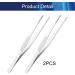 Heyiarbeit 2pcs 7-Inch Lenght Stainless Steel Straight Blunt Tweezers with Serrated Tip Daily Garden Tool - Buy Online on SooperMarket.com