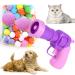 XPJBKC Plush Ball Shooting Gun for Cats Cat Ball Toy Launcher Interactive Cat Toys Balls Cat Toy Launch Gun with 100 Pcs Balls for Indoor Pet Playing Exercise Chasing Training Hunting Purple