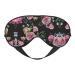 Black Blackgound Rose Soft Sleep Eye Mask Female Breathable Eye Patch Perfect for Travel and Relaxation