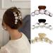3 Pieces Large Pearl Hair Claw Clips White Black Brown Pearl Hair Clips Strong Hold Hair Jaw Clips Fashion Acrylic Pearl Design Hair Styling Barrette for Women Hair Accessories Daily Wedding Hair Decor