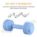 Silicone Baby Dumbbell Teether Toy - Weighted Rattle Sensory Toy for Boys and Girls - Blue - Buy Online on SooperMarket.com