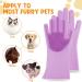 Comfpet Pet Care Gloves for Dog & Cat Hair Removal | Food-Safe Silicone Brush for Bathing & Massaging Puppies & Kittens (Purple) - Buy Online on SooperMarket.com