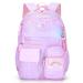 BYXEPA Girls Backpack, School Kids Backpacks for Girls, Cute Book Bag with Compartments for Teen Girl Kid Students Elementary Middle School, Kids' School Bag(Purple)