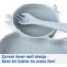 Qshare Baby Silicone Suction Plate with Spoon and Fork - Non Slip Divided Weaning Plates for Baby Toddler (Blue) - Buy Online on SooperMarket.com