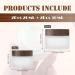 Tuakimce Set of 4 White Matted Glass Cream Cans - 20ml & 30ml Clear Fillable Containers with Lid for Cosmetics & Lottery Brown Wooden Grain Cover - Buy Online on SooperMarket.com
