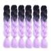 Buy Purple Kanekalon Braids Extensions | 24 Jumbo Box Braids Ombre Hair | 6-Pack Synthetic Hair for Crochet Braids (Black-Purple) - Buy Online on SooperMarket.com
