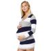 HAPPY MAMA Women's Maternity Stretch Knit Colour Block Jumper Dress Stripes 405p 16-18 Navy
