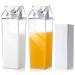 17 oz Milk Carton Water Bottles Plastic Clear Milk Bottles Portable Reusable Milk Box Milk Carton Shaped Water Container Juice Tea Jug for Travelling Sports Camping Outdoor Activities (2 Pieces)