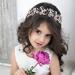IYOU Princess Crystal Headpiece Silver Flower Wedding Headband Pearl Holy Communion Hair Accessories for Flower Girl Bride Bridesmaid - Buy Online on SooperMarket.com