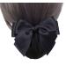 Women's Black Hair Clip Ribbon Barrette with Net Chignon - Professional Hair Bun Cover and Bow-knot Decor - Buy Online on SooperMarket.com